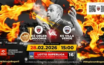 Zdjęcie do Lotto Superliga w tenisie stołowym: KS Orlen Bogoria VS. KS VILLA VERDE Olesno