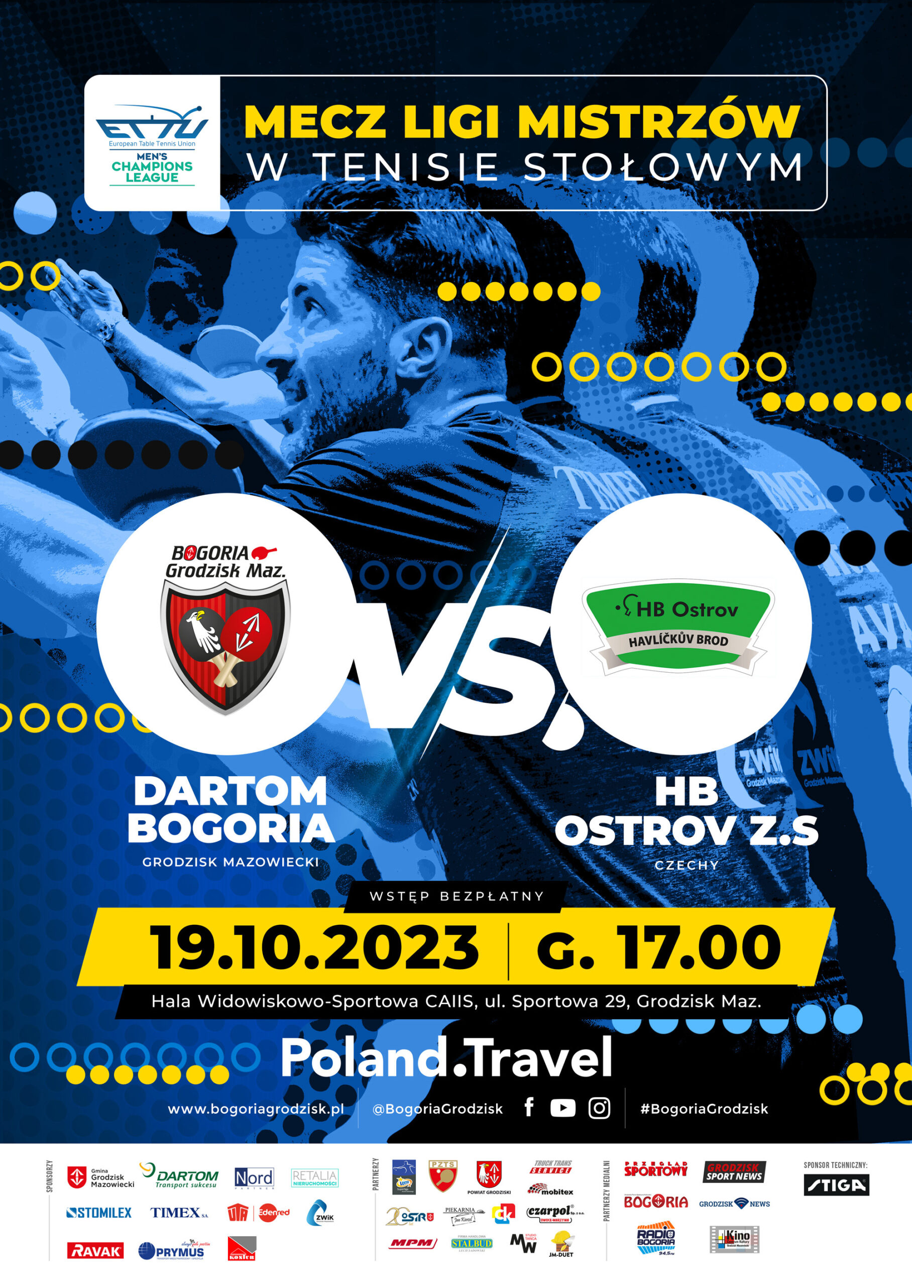 Liga Mistrzów w tenisie stołowym: Dartom Bogoria vs. HB Ostrov Z.S/Hala Widowiskowo-Sportowa CAiIS